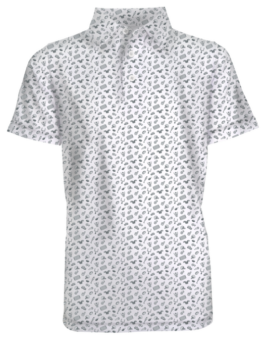 Tom All-Over Football Print Toddler Boys' Polo