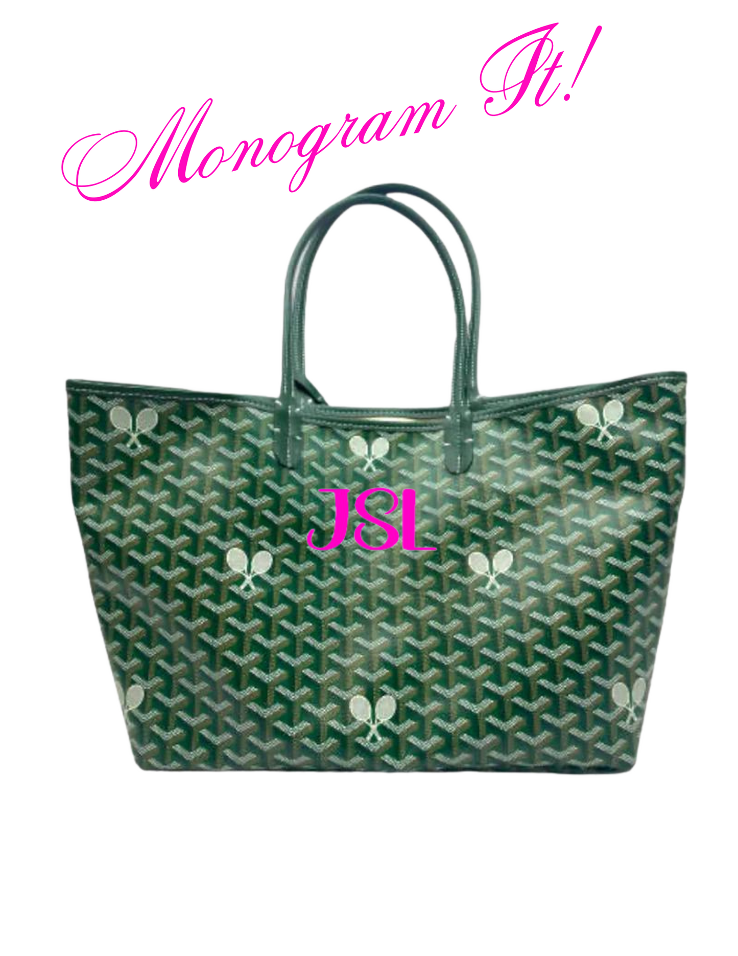 The Whimsy Tennis Lovers Large Tote - Green