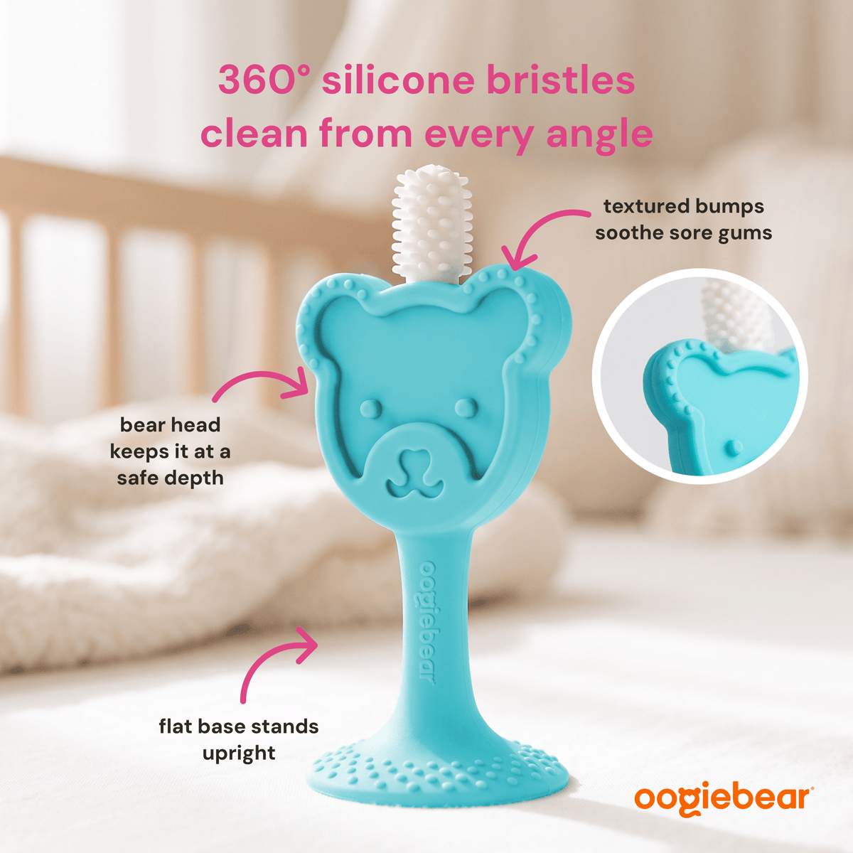 oogiebear 360° toothbrush - infant to toddler training toothbrush