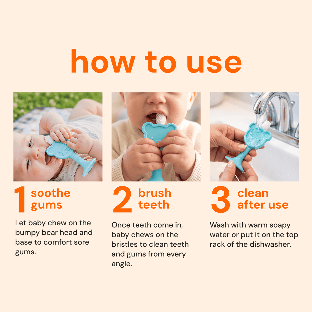 oogiebear 360° toothbrush - infant to toddler training toothbrush