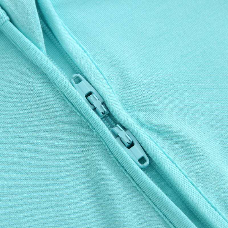 Tranquil Turquoise Zippered Baby Romper