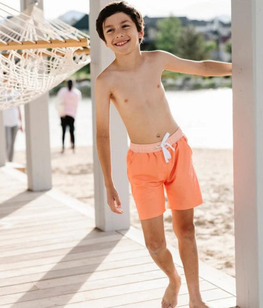Boy Swim Short - Orange Sherbet