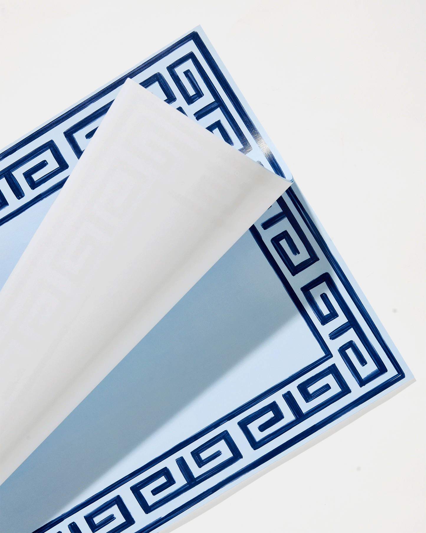 Pavilion Sky and Navy Greek Key Paper Placemat Pad