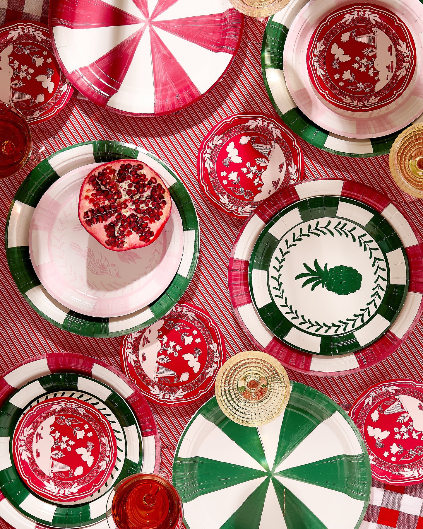 Cherry Positano Stripe Dinner Plate - Pack of 8
