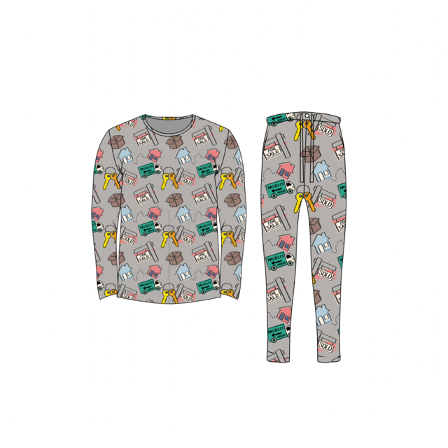Bamboo Adult Two Piece Pajama Set, Real Estate
