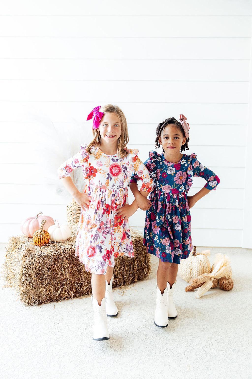 Vintage Garden Ruffle Twirl Dress