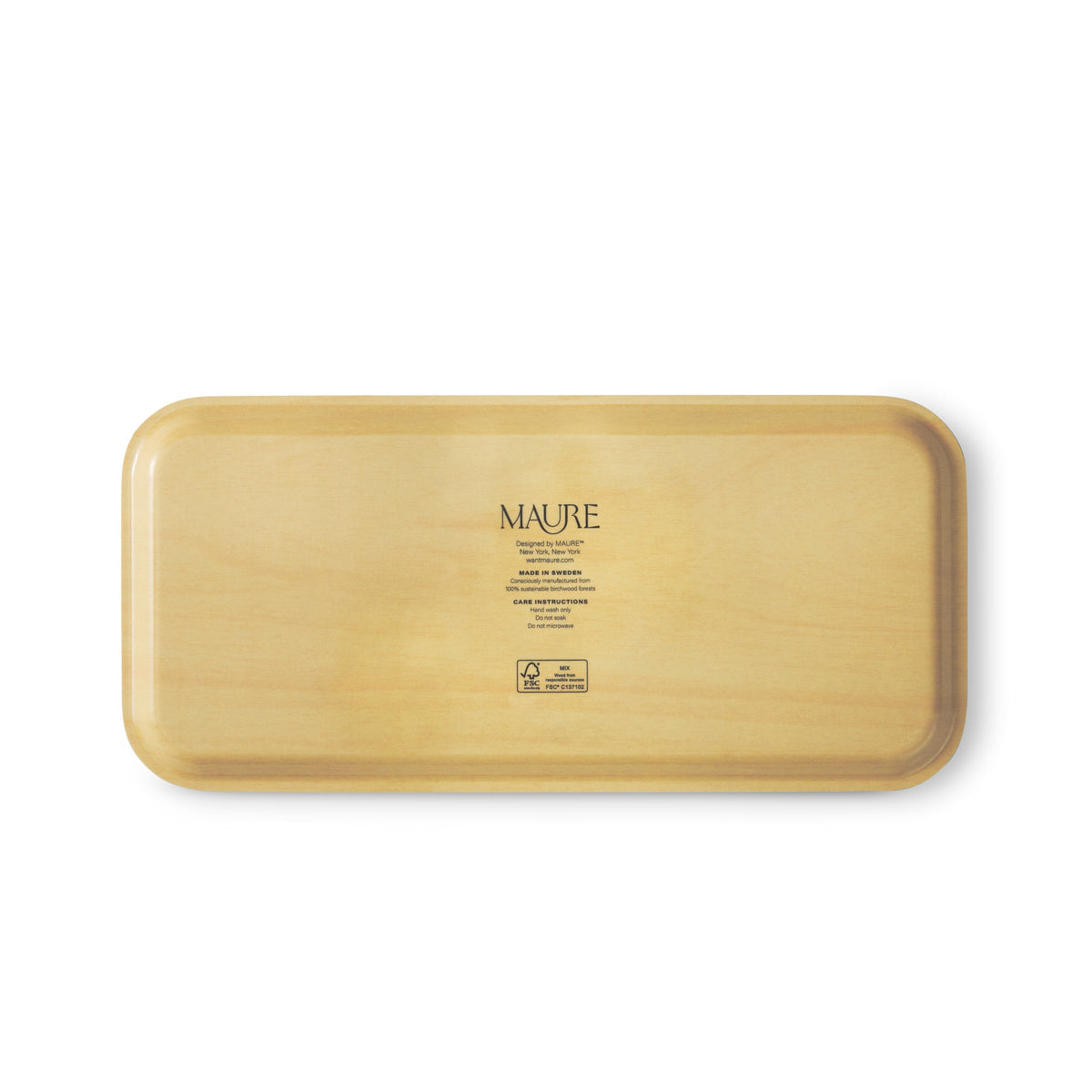 Festive Forest Friends Narrow Birchwood Small Decorative Tray