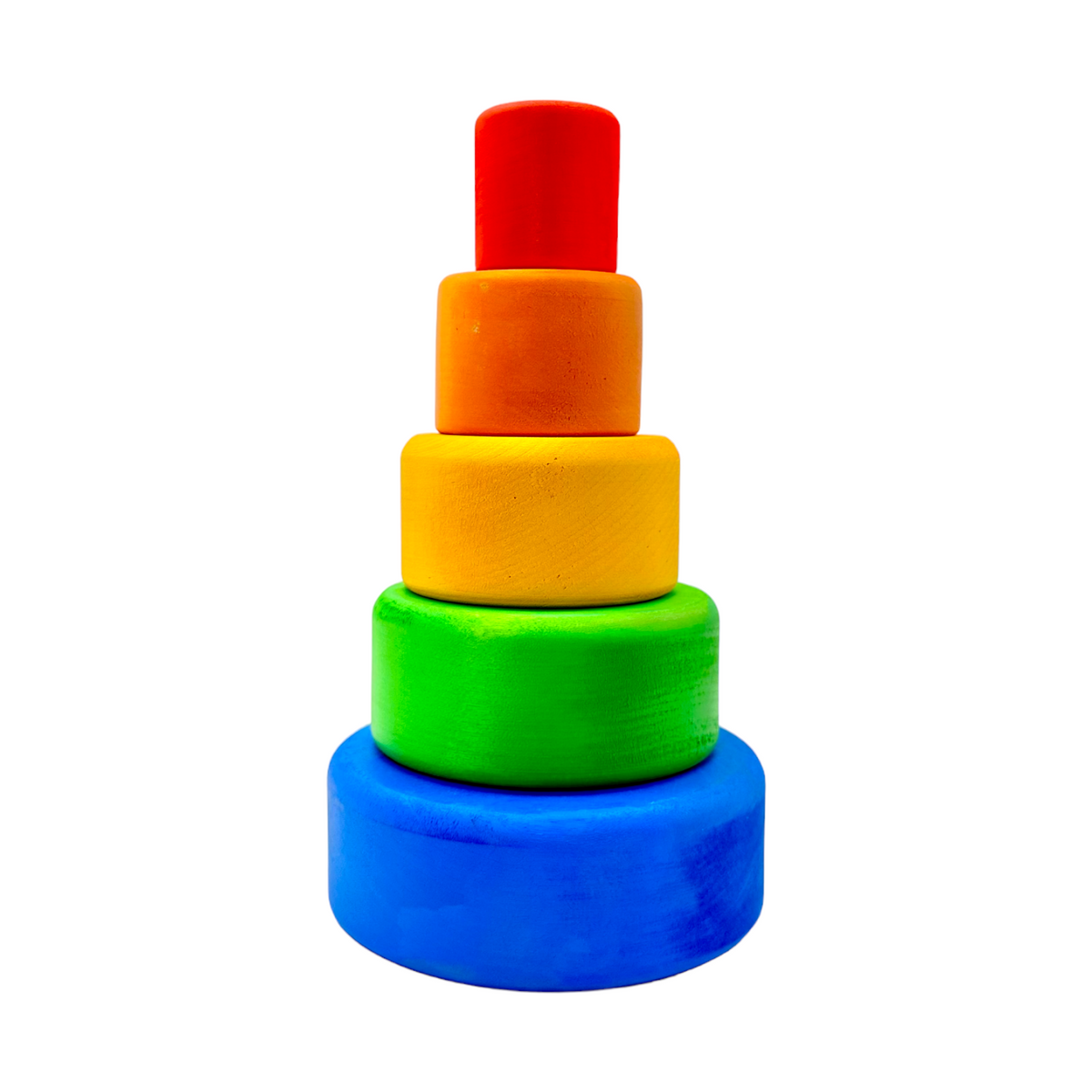 5-Piece Wooden Stacking & Nesting Cup Set – Blue Sunset (Stained)