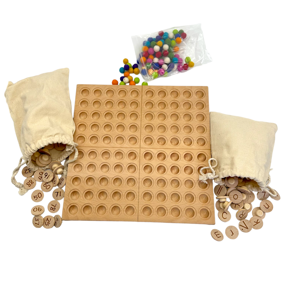 Wooden Hundred Frame & Coin Pocket Set