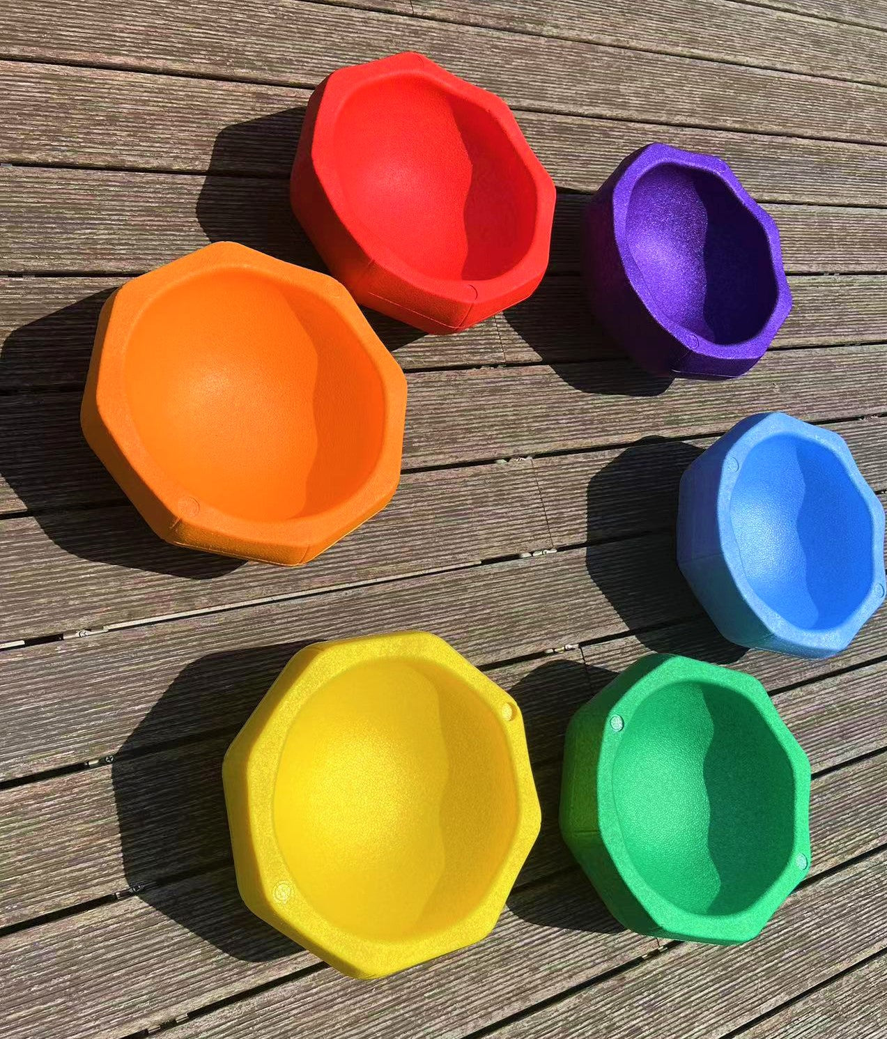 6 Pieces Rainbow Stepping Stones Set