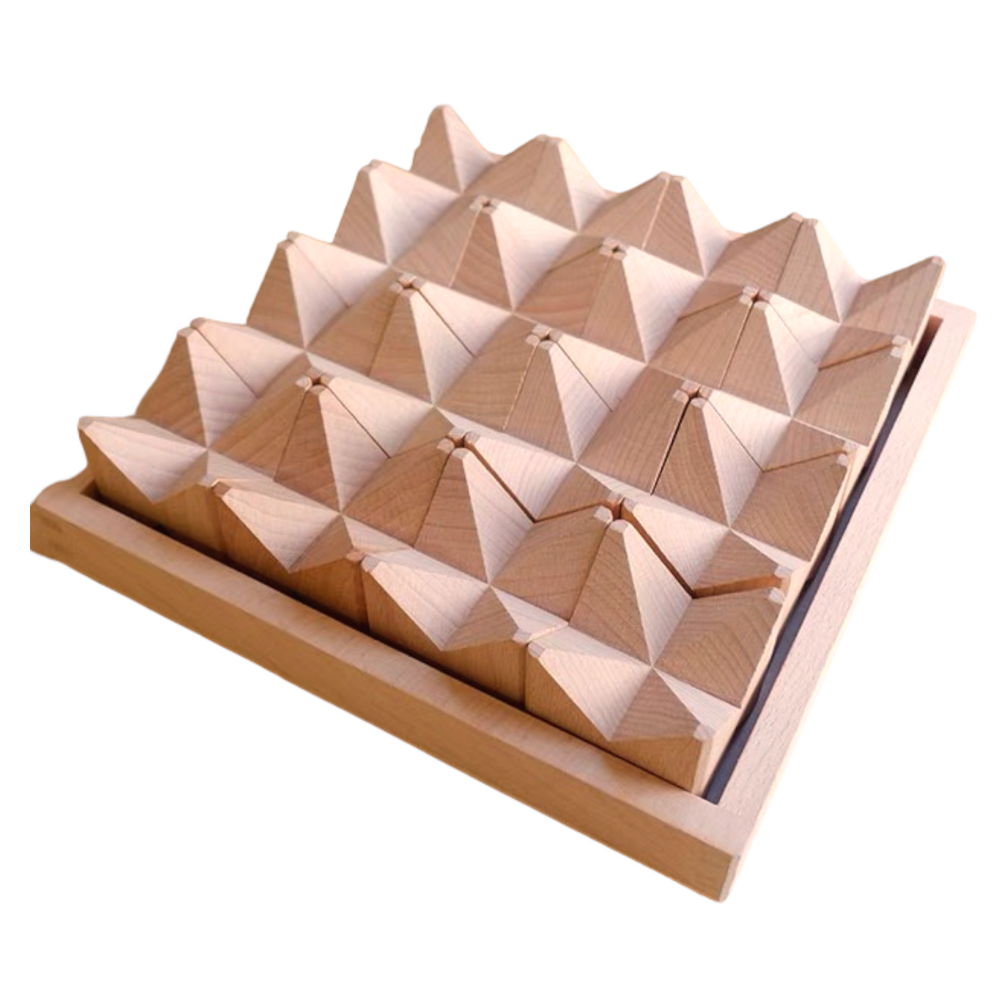 **Pre-order (Ships in 2-3 Weeks)**16 Pcs Natural Wooden Construction Puzzle Toy with Storage Tray