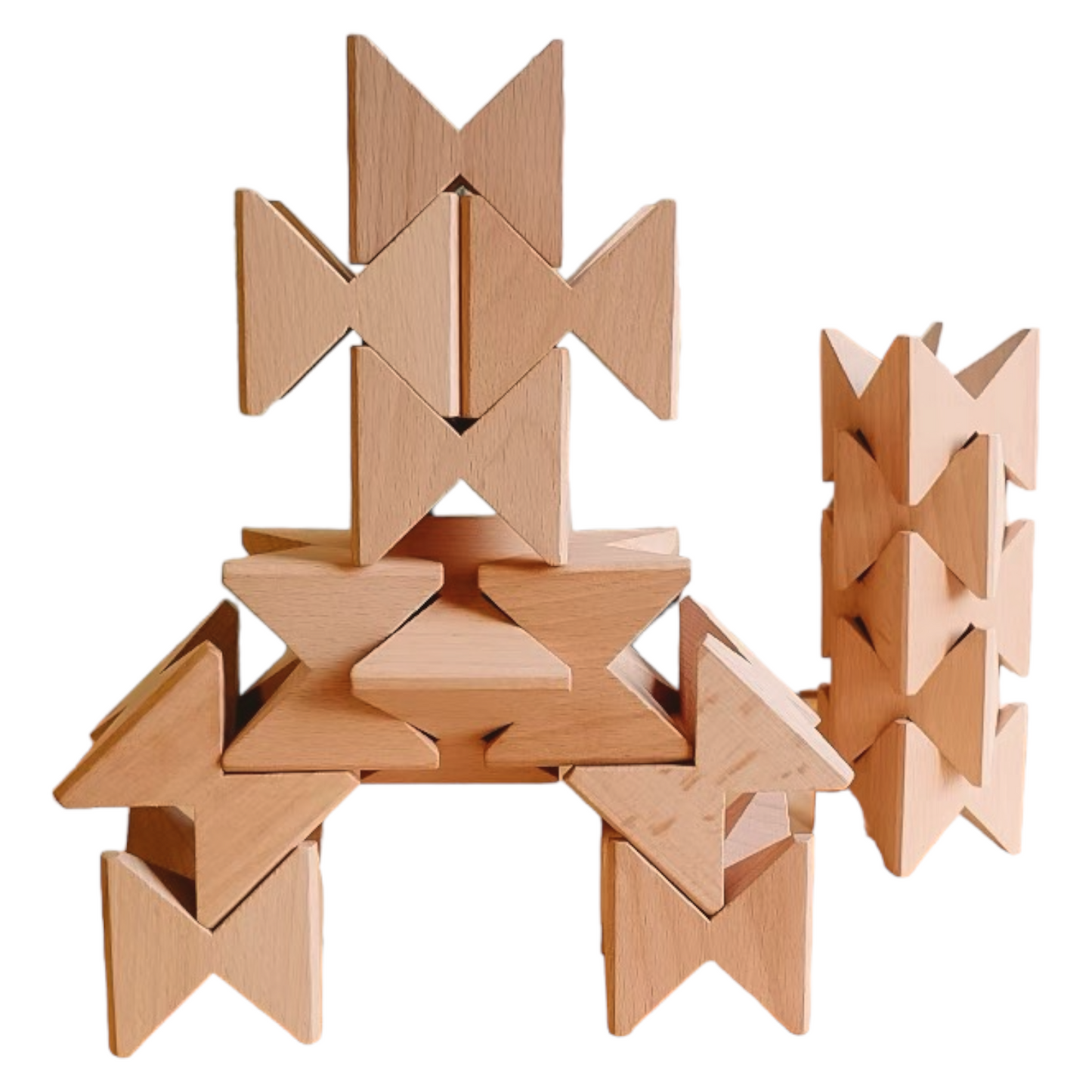 **Pre-order (Ships in 2-3 Weeks)**16 Pcs Natural Wooden Construction Puzzle Toy with Storage Tray