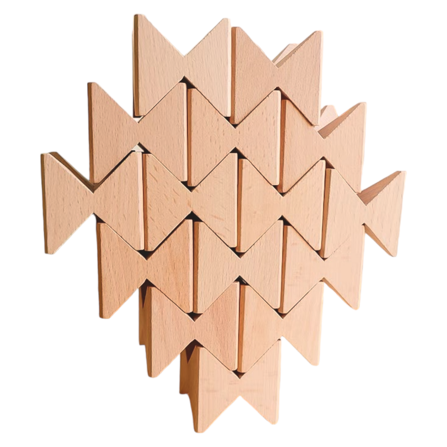 **Pre-order (Ships in 2-3 Weeks)**16 Pcs Natural Wooden Construction Puzzle Toy with Storage Tray