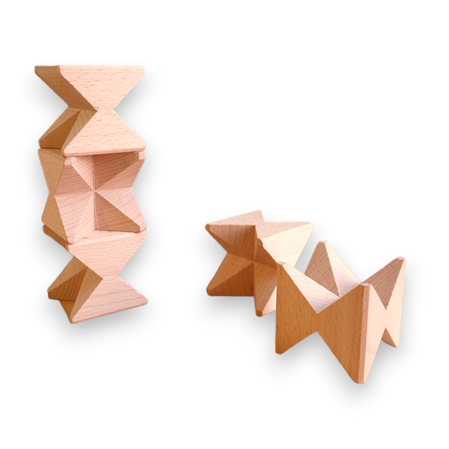 **Pre-order (Ships in 2-3 Weeks)**16 Pcs Natural Wooden Construction Puzzle Toy with Storage Tray