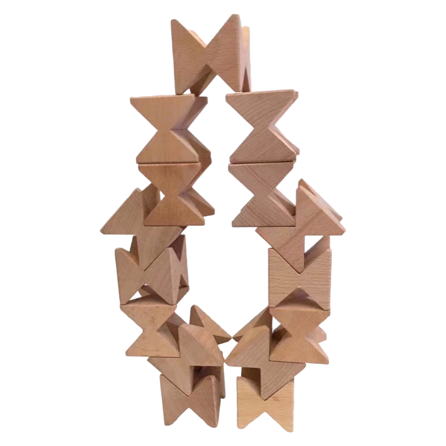 **Pre-order (Ships in 2-3 Weeks)**16 Pcs Natural Wooden Construction Puzzle Toy with Storage Tray