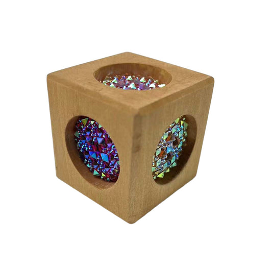 4 Pcs Cube and Cuboid Gemmed Stacking Blocks Set