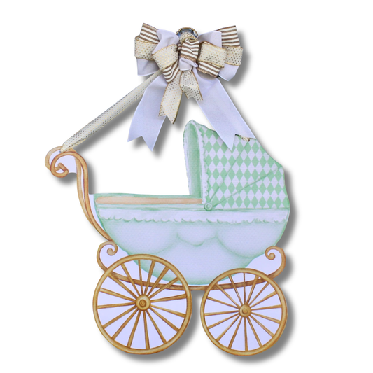 Green Baby Carriage Door Hanger