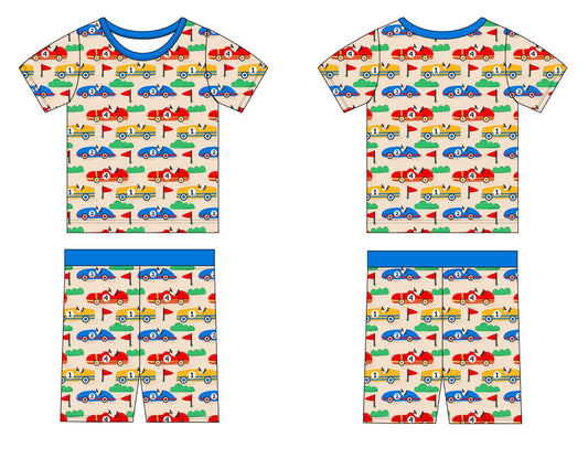 Vintage Cars Two Piece Pajamas