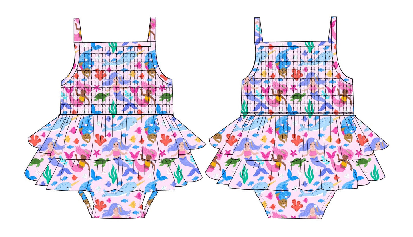 Mermaid Smocked Romper