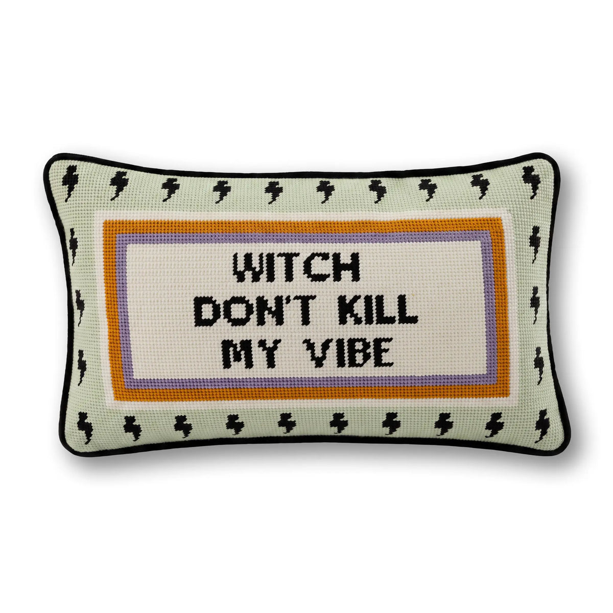 Witch Don't Kill My Vibe Needlepoint Pillow