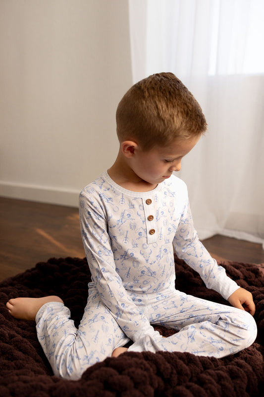 Beau Blue Two Piece Pajamas