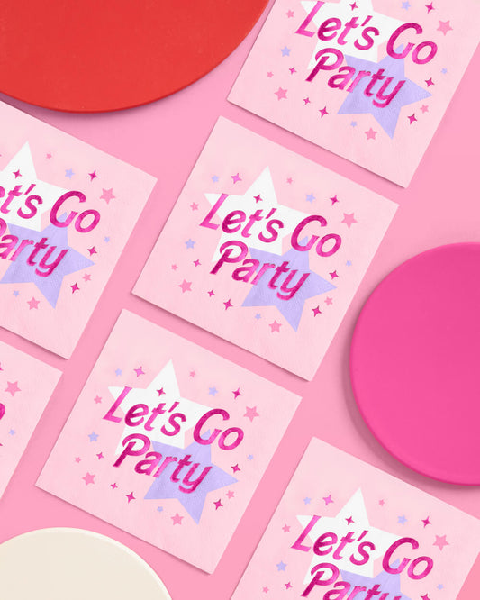 Let's Go Party Napkins - 25 foil napkins