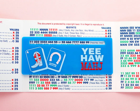 Light Blue Yee-Haw Mahj Boot + Horseshoe Tiles Mahjong Card Line Marker™