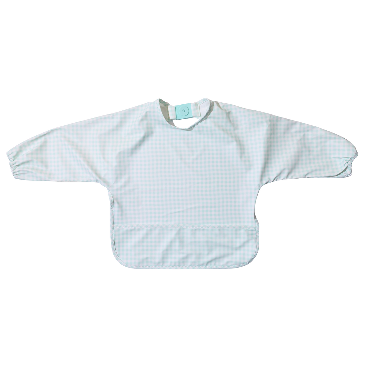 Magnetic Long Sleeve Bib - Mint Check
