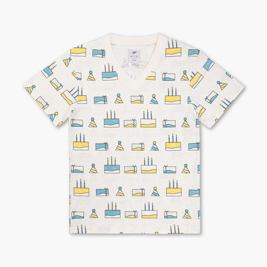 Adult V-Neck Tee - Happy Birthday