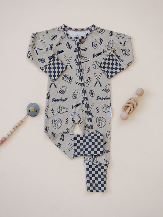 Bamboo Zip Romper | Home Run