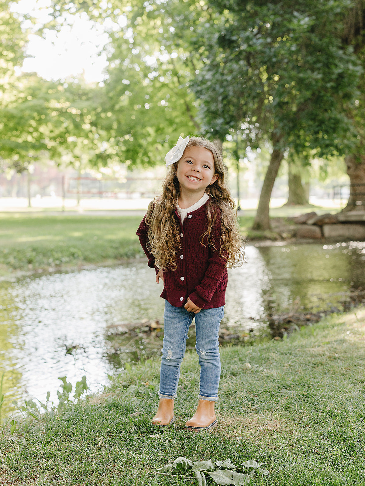 Burgundy Cable Knit Cardigan