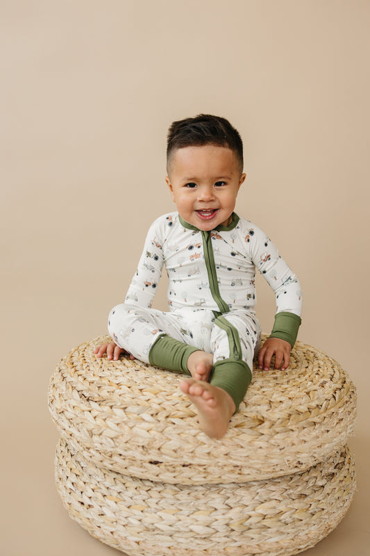 Tiny Tractors Bamboo Zippy Romper