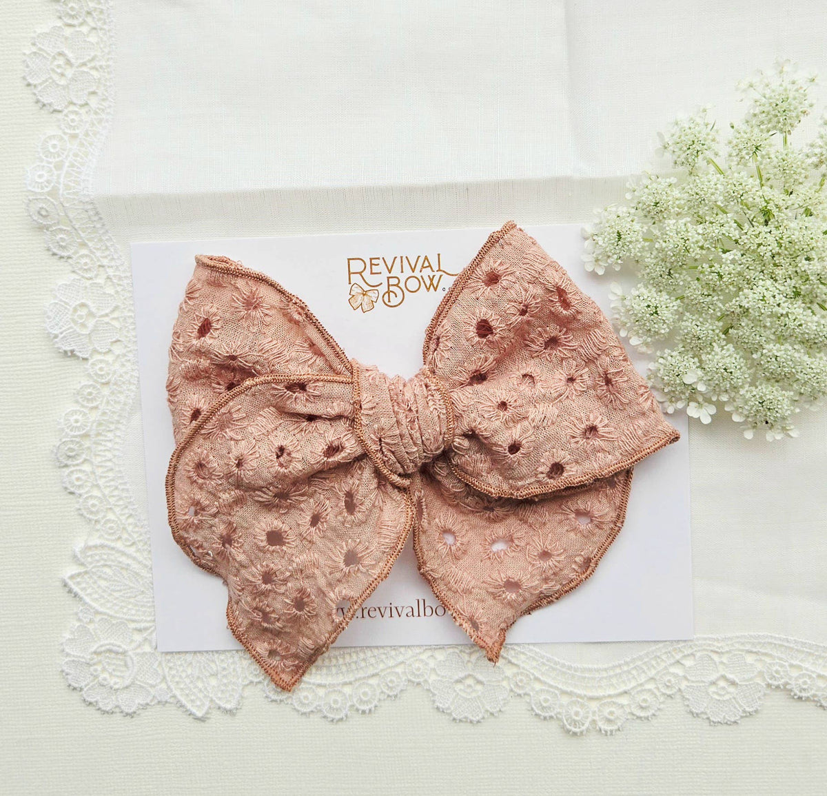 Fable Bow on Clip • Rose Gold Eyelet