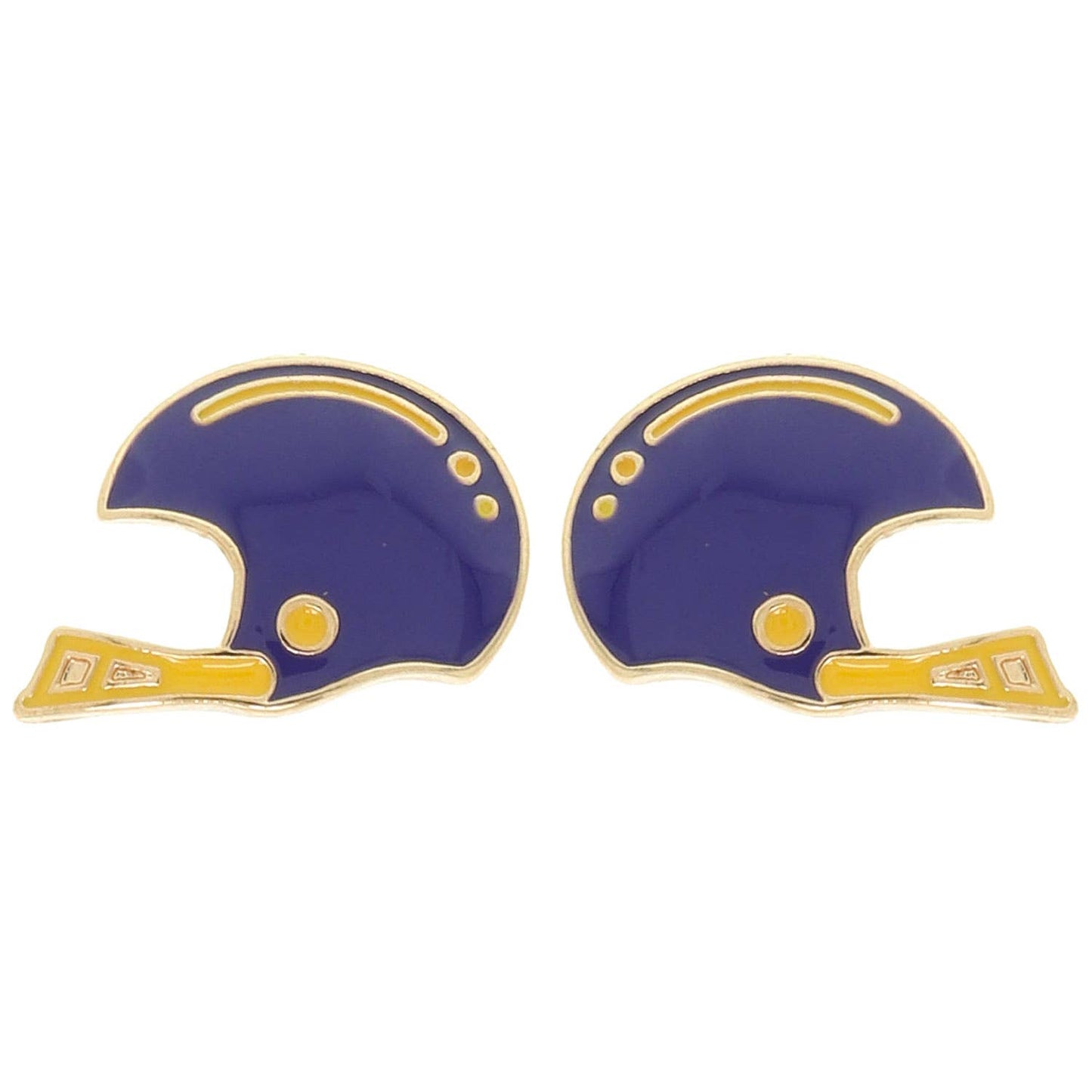 Game Day Style Enamel Football Helmet Stud Earrings