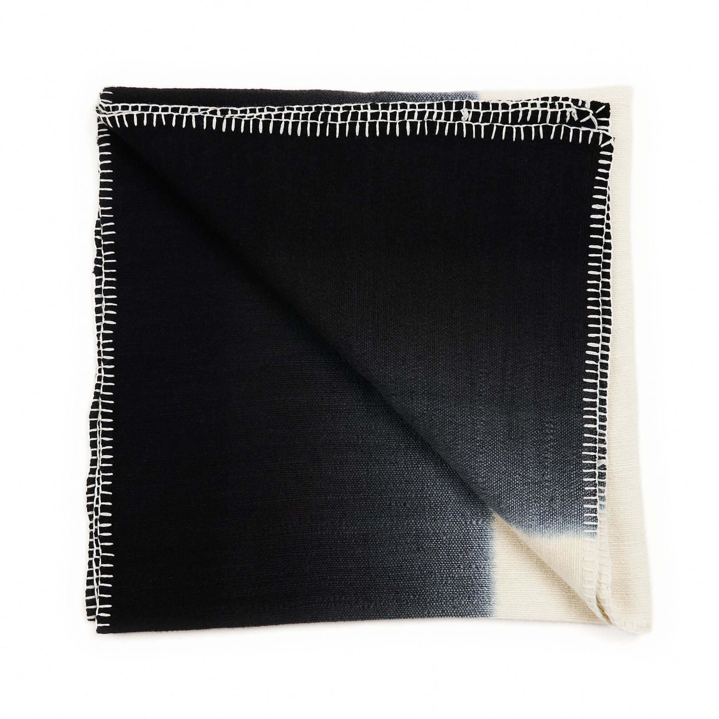 Handwoven Black and White Ink Soft Merino Throw Blanket