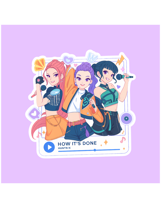 Huntrix Music Player Kpop inspired sticker