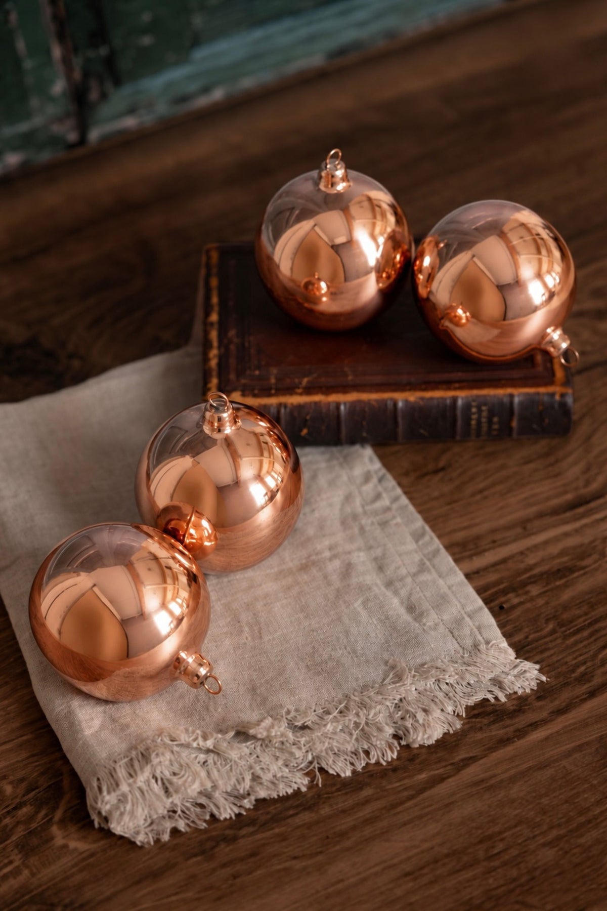 Vintage Inspired Copper Ball Ornaments