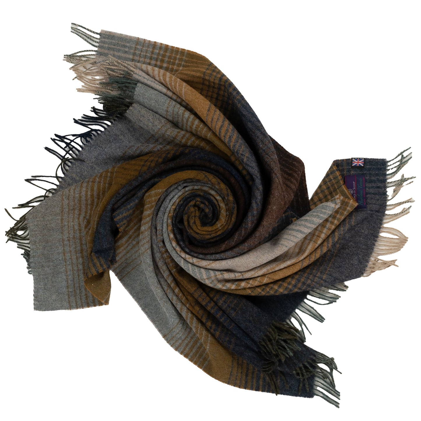 Highland Tweeds Shetland Lambswool Ombre Throw - Blue