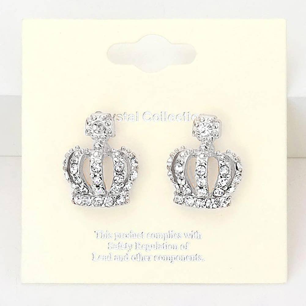 Crystal Crown Stud Earrings