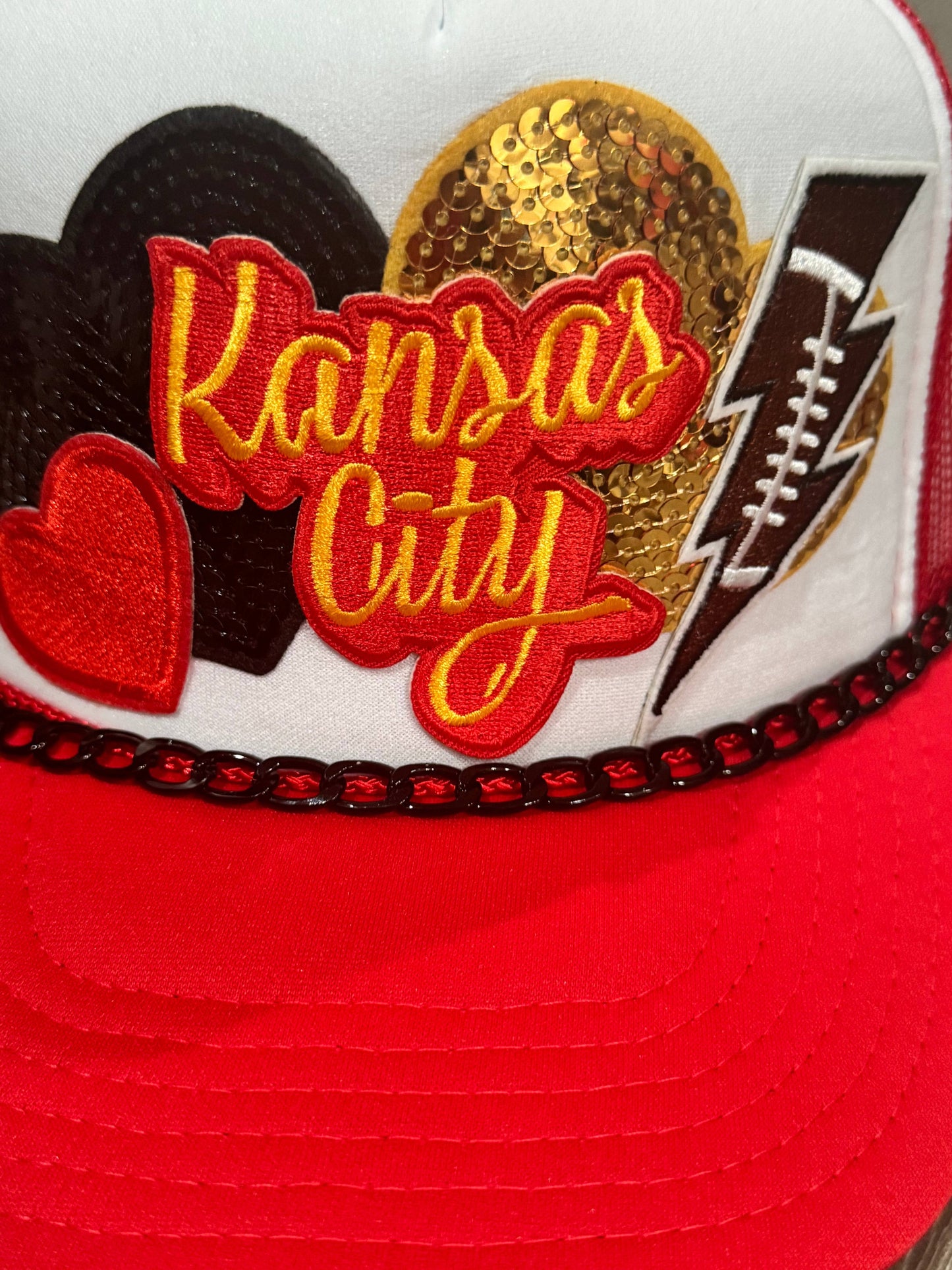 Kansas City Script Football Trucker Hat