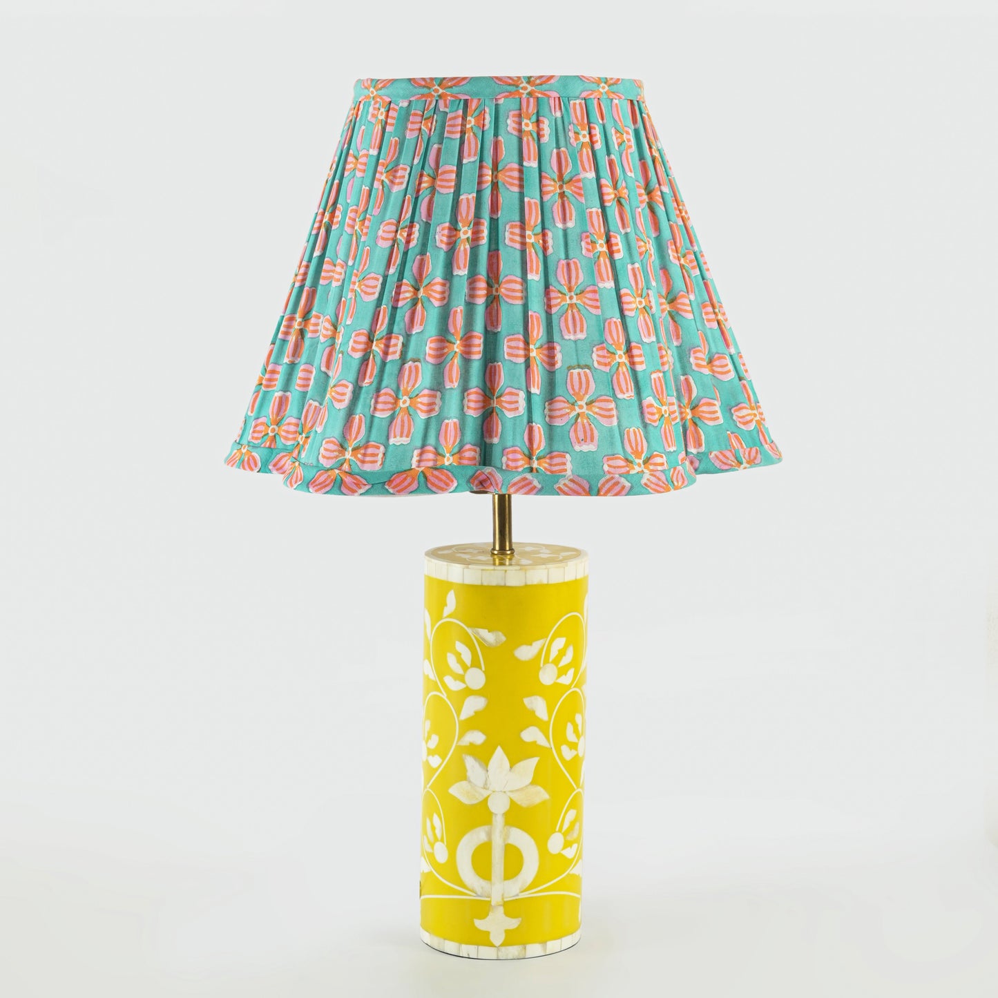 Scalloped Petals Handblocked Cotton Lampshade