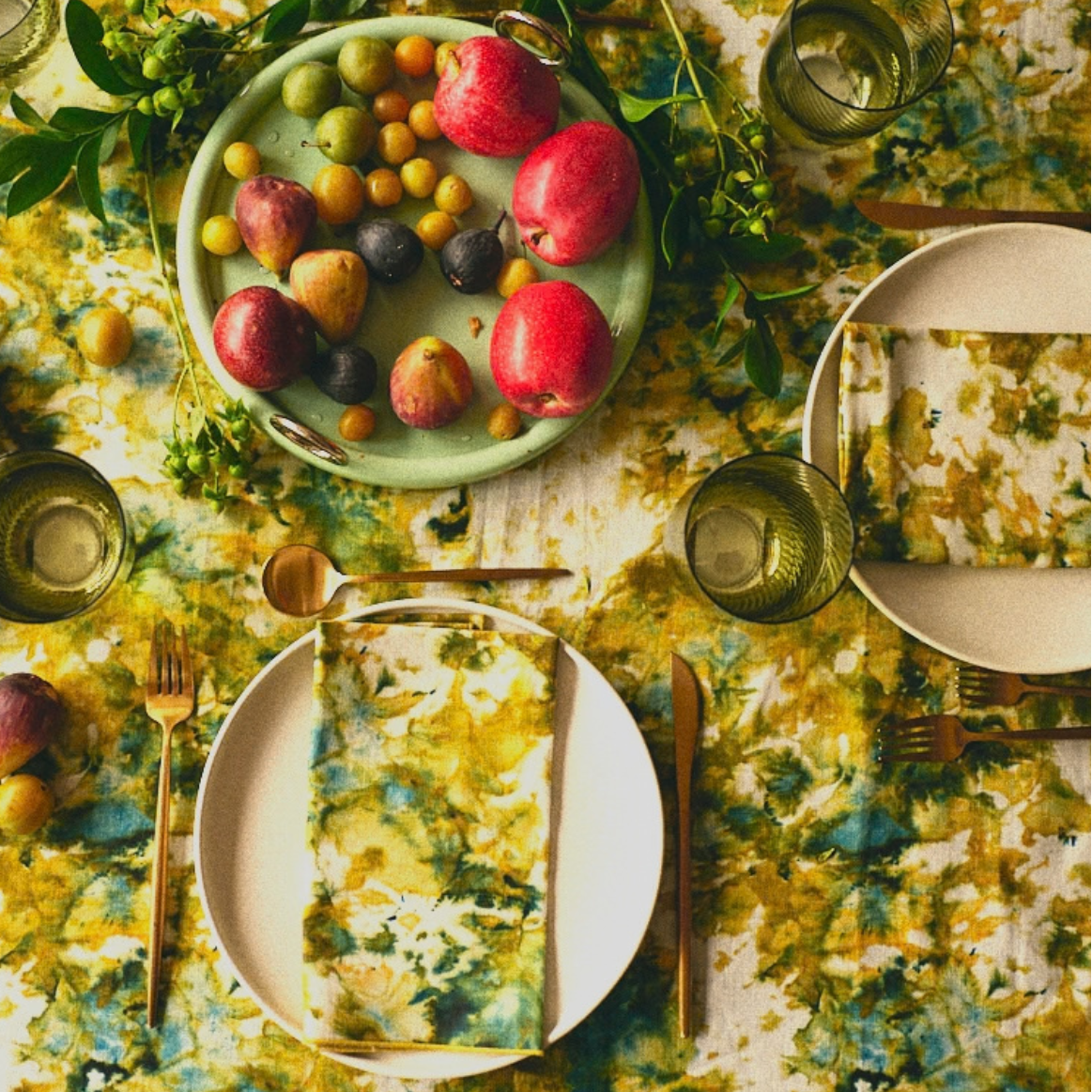 Green Marble Tablecloth