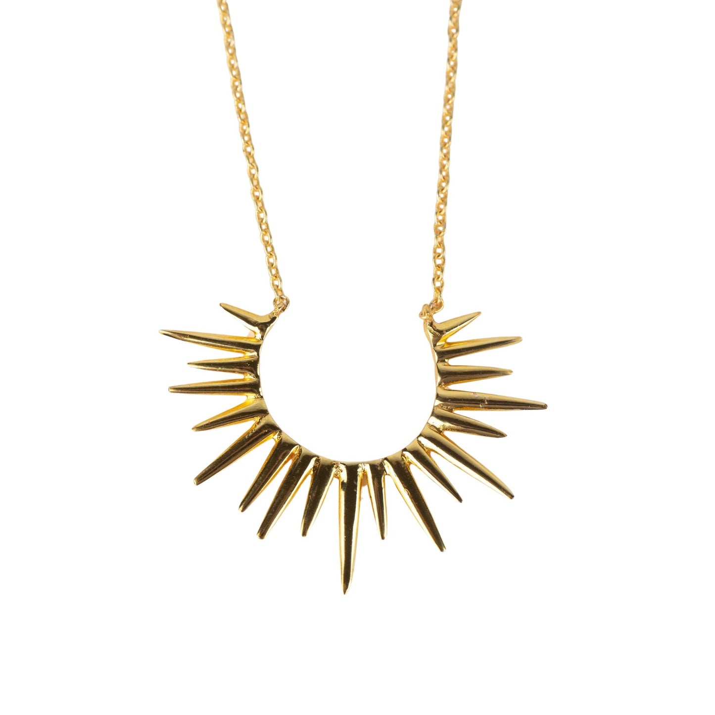 Kiranon Sunburst Gold Pendant Necklace