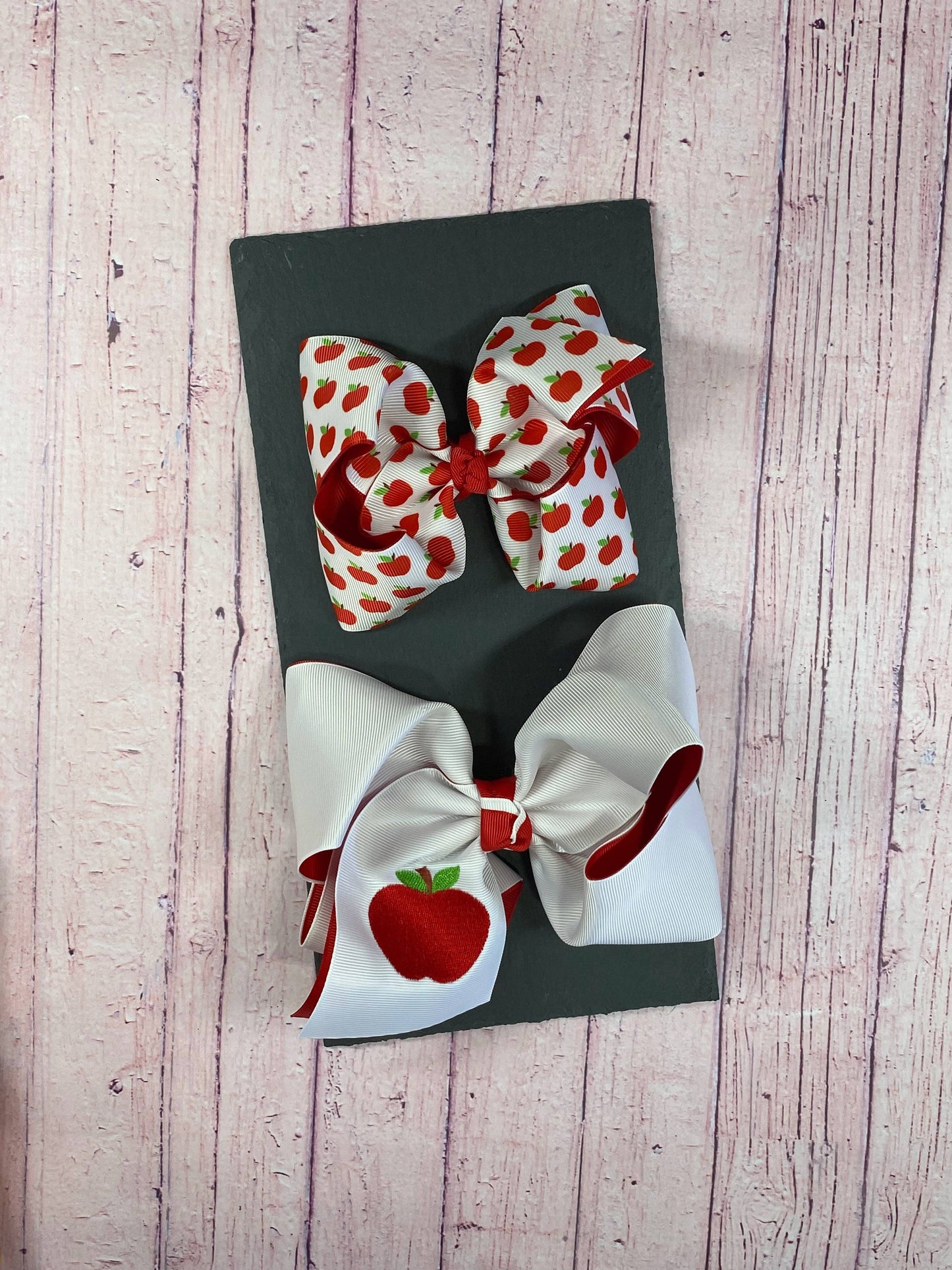 Texas Size Double Layer Apple Hair Bow