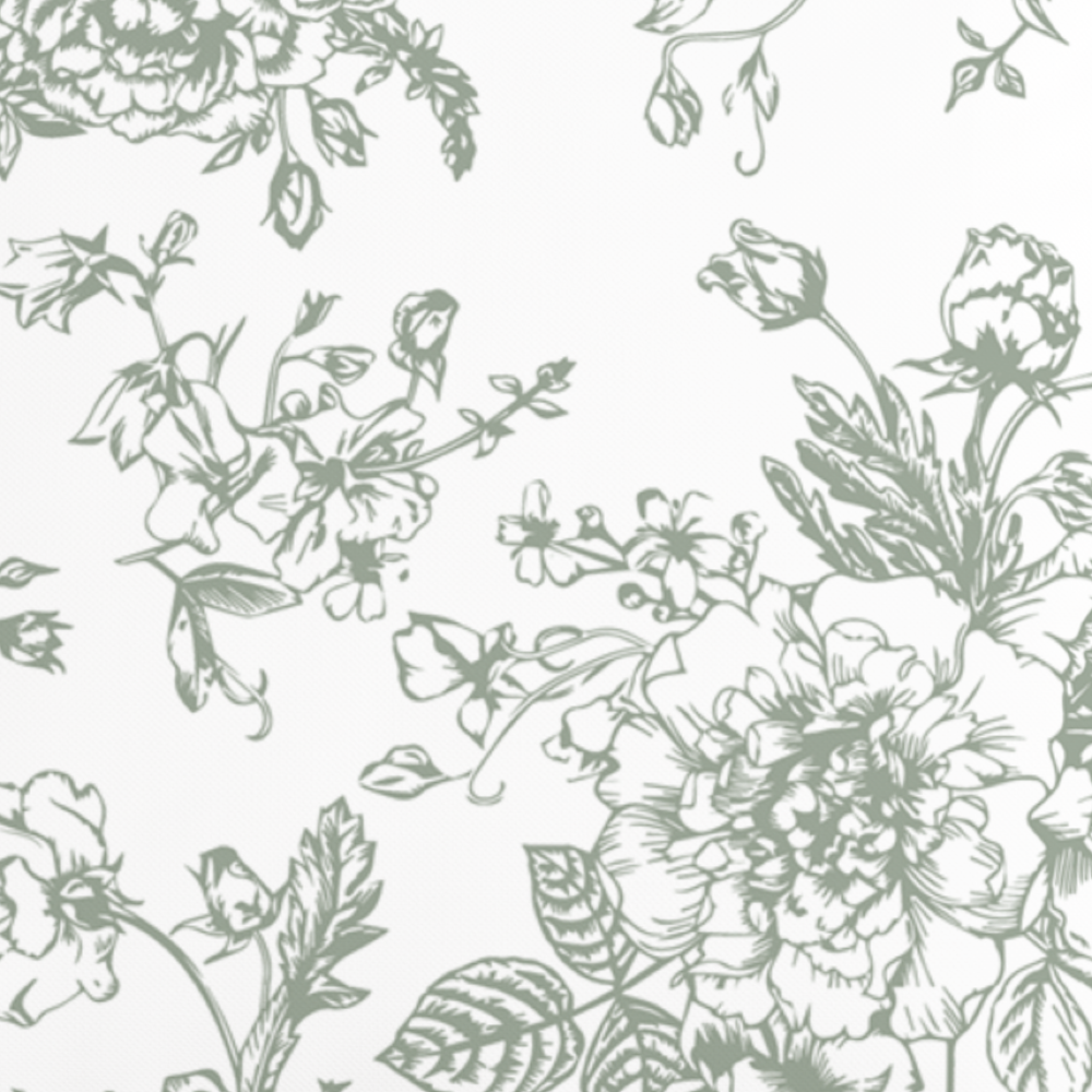 Green Floral Toile Pillow in Rosecrest