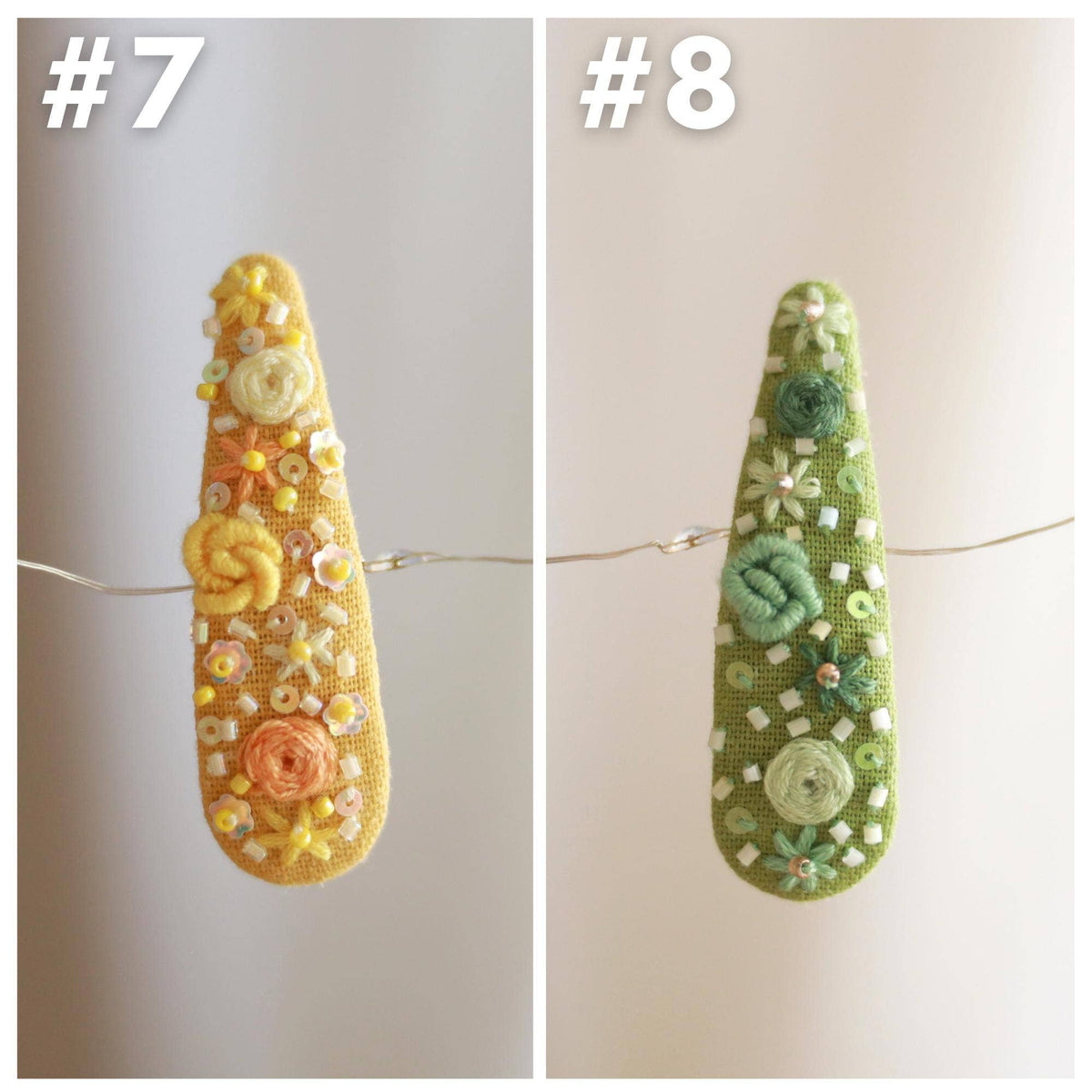 Handmade Beaded Embroidered Hair Clips