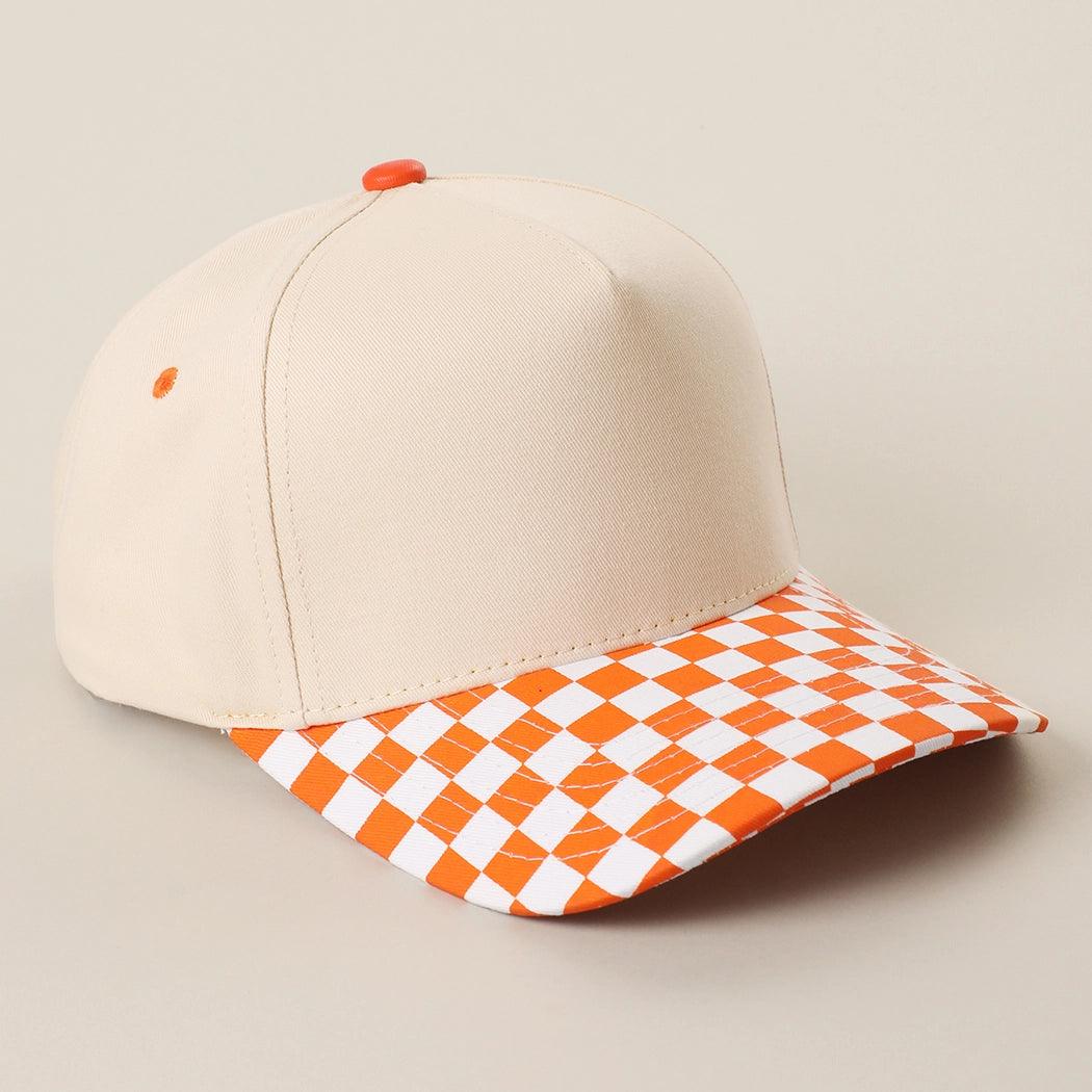 Collegiate Letter or Number Glitter HTV or Fabric Applique Embroidered Adjustable Checkered Bill Snapback Baseball Hat