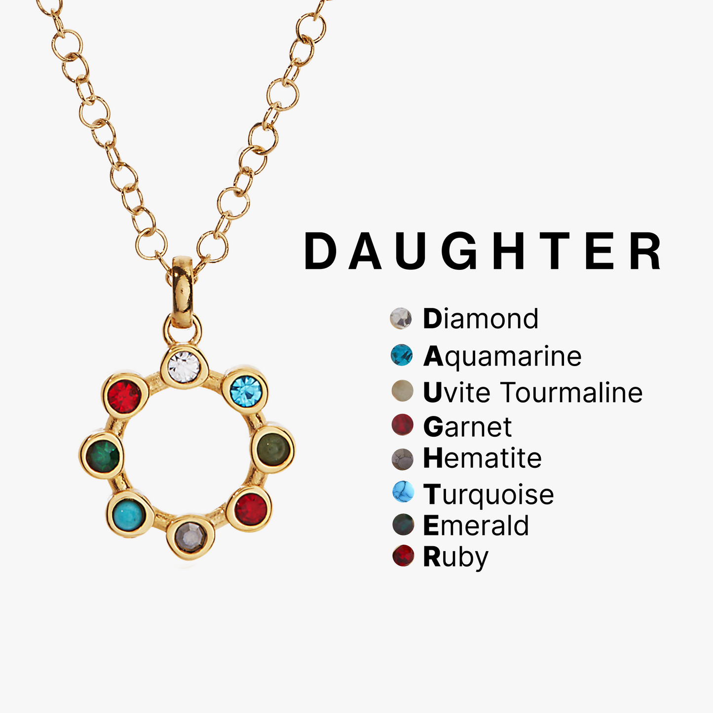 Daughter Hidden Message Acrostic Necklace