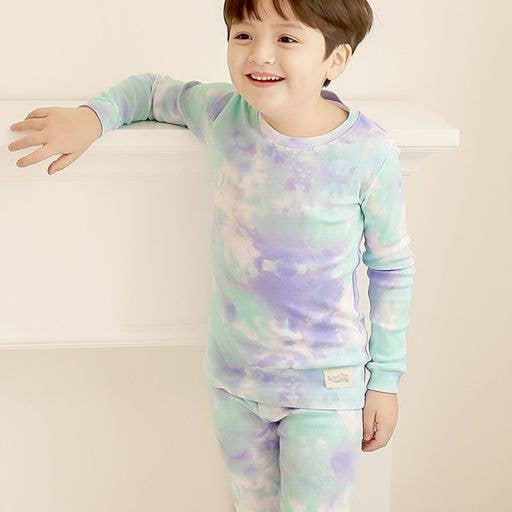 Tie Dyeing Blue Mint Sky Long Sleeve PJs