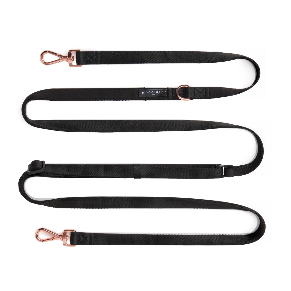 Metro Hands Free Leash - Black / Shiny Rose Gold